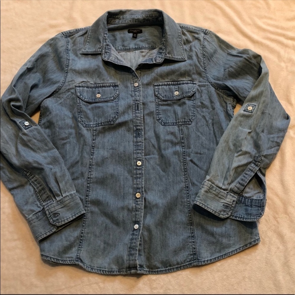 Talbots 14p chambray shirt